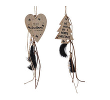 Hanger star w tassel 2col ass assorted 40cm