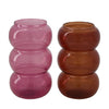 Vase glass Ø17x38cm Taupe