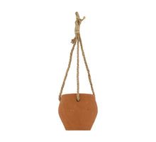 Pflanzgefäß hängend Terrakotta mit Seil Ø9.5x8.5cm Sand
