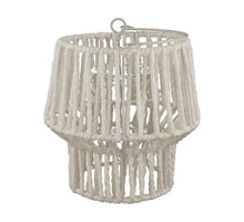 Lantern paper rope nature with glass 18.5x18.5x19.5cm White