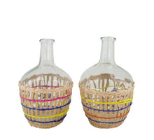 Flasche mit Rattanglas 16x16x26cm, 2 verschiedene Farben.