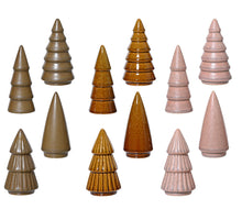 Baum aus Porzellan, 12er-Set, rosa/taupe/terracotta, D5 H10cm