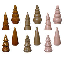 Baum aus Porzellan, 12er-Sortiment, rosa/taupe/terracotta, Ø 8 cm, H 16 cm