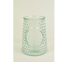 Vase Mandala aus klarem Recyclingglas, Ø 10 cm, H 13 cm