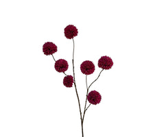 Pompomspray x 7 lg 98 cm burgunderrot