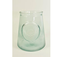 Vase Mandala aus klarem Recyclingglas, Ø 18,5 cm, H 16 cm