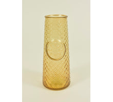 Flasche Mandala Ockergelb Recyclingglas D6,5 H16cm