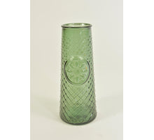 Flasche Mandala Olivgrün Recyclingglas D6,5 H16cm
