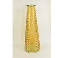 Flasche Mandala Ockergelb Recyclingglas D21 H55cm