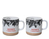 Keramikbecher „Merry Christmas“, 2er-Set, D9 H9cm