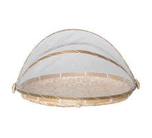 Speiseabdeckung Bambus D50 H30cm Natur/Weiß