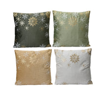 Kissen Polyester Schneestern 4er Set 45x45x4cm