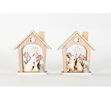 KANINCHENDRUCK AUS HOLZ IN HEIMTEXTILIEN 13X15CM - 2 STÜCK SORTIERT