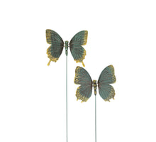 SCHMETTERLING BRONZE 15CM/60CM STECKER 2 SORTIERT KUNSTSTOFF