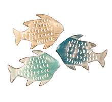 WANDDEKO FISCH METALL 45X30/38CM 3 STÜCK SORTIERT