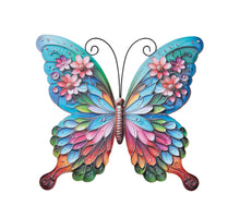 Wanddekoration Schmetterling/Blume aus Metall, 29,5 x 32,5 cm