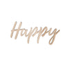 3 Stück Holzwort ''HAPPY'' mit Magneten 12,5x28cm natur
