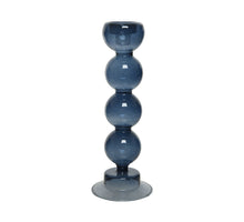 Kerzenständer Glaskugeln glänzend dia8-H24.5cm - blau