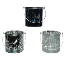 Hurricane Glas glänzend mit Hirsch, mit Metallgriff D12 H12cm 3 Farben sortiert
