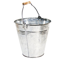 Zink Natur Eimer Holzgriff D28H27
