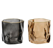 Teelichthalter Glas ''Stone'' 2 sortiert H7.5 D8cm