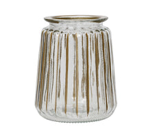 Windlicht aus Glas „Rory“, klar/gold, Ø 12 cm, H 15 cm