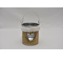 Teelichthalter Herzdesign aus Zink/Glas H9,2/15,5 D8cm