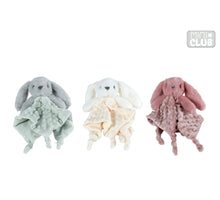 Mini Club knuffeldoekje konijn structuur pluche 3 assortie 30cm