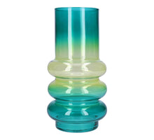 Glasvase Tess D10/13.6xh27 cm Petrol/gelb