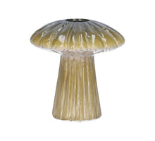 Vase Pilz Russle mit Linien Grün D9 H9,5 cm Keramik