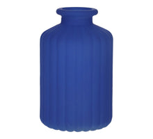 Glasflasche Caro, Linien d3,5/6,2 x h10, kobaltblau matt.