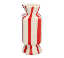Vase Candy 6,5x6,5x15 rot/weiß