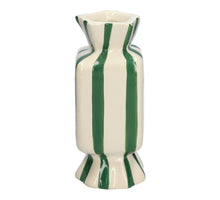 Vase Candy 6,5x6,5x15 grün/weiß