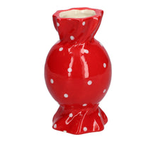 Vase Candy d6,5/8,5 x h15 rot mit Punkten