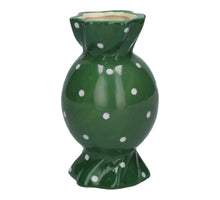 Vase Candy d6,5/8,5 x h15 grün+Punkte