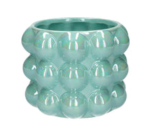 Pot Bubbly d16xh12.2cm l.blue+pearl