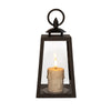 Laterne mit Tropfkerze, 3D-Flamme, batteriebetrieben, mit Timer, 10x10x20,5 cm, schwarz