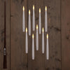 SCHWEBENDE LED-KERZE MIT TIMER, INKLUSIVE ZAUBERSTAB, DRAHT UND HAKEN, 10 STÜCK, H15CM, WEISS