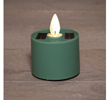 SOLAR TEELICHT MIT BEWEGLICHER FLAMME WEISS 5X6CM