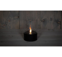 SOLAR TAFELLAMP ZWART METAAL 12X12X28CM/1LED WARM WIT