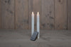 TISCHKERZE B.O. 2PCS WEISSES RUSTIKALES WACHS 23CM BEWEGLICHE FLAMME MIT FERNBEDIENUNG 2X2AA