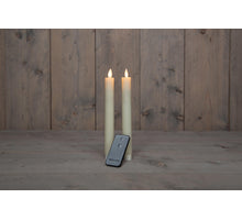 DINNER KERZE B.O. 2PCS ELFENBEIN RUSTIKALEN WACHS 23CM BEWEGLICHE FLAMME MIT FERNBEDIENUNG 2X2AA