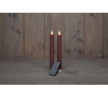 TISCHKERZE B.O. 2STK. ANTIK ROSA RUSTIKAL WACHS 23CM BEWEGLICHE FLAMME MIT FERNBEDIENUNG 2X2AA