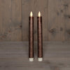 DINNERKERZE BO 2 STÜCK BRONZE RUSTIKAL WACHS 23CM BEWEGLICHE FLAMME MIT FERNBEDIENUNG 2X2AAA