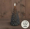 BOT 3D LONT SCHWARZ WEIHNACHTSBAUMKERZE RUSTIKAL WACHS 9,5X20CM 2AAA / TIMER