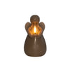 LED-Kerze Engel aus Wachs mit 3D-Flamme, batteriebetrieben, mit Timer, D8,5 x H14,5 cm, taupe