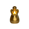 Kerze Engel Wachs 3D Flamme mit 2xAAA Batterien und Timer 14,5x8,5cm Gold