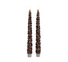DINNERKERZE WEIHNACHTSBAUM WACHS 3D FLAMME MIT 2X2AAA BATTERIEN UND FERNBEDIENUNG 27CM BRONZE 2 STÜCK
