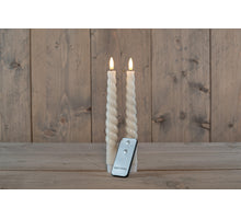 ABENDESSEN KERZE B.O. 2PCS ELFENBEIN WIRBEL WACHS 23CM 3D DOCHT MIT FERNBEDIENUNG 2X2AAA