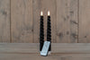 DINNER CANDLE B.O. 2PCS BLACK SWIRL WAX 23CM 3D DOCHT MIT FERNBEDIENUNG 2X2AAA